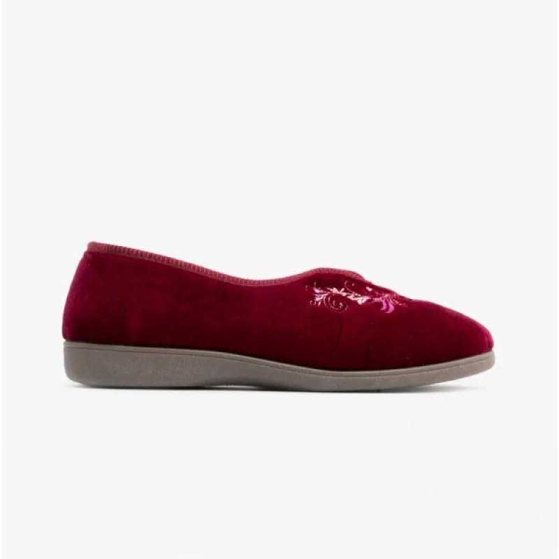 Sleepers DOLLEY Womens Full Slippers Wine sold by Shuperb