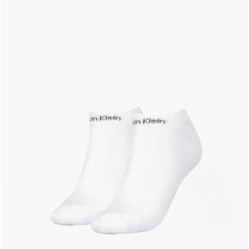 Calvin Klein 2 Pack Womens Ankle Trainer Socks White sold by Shuperb
