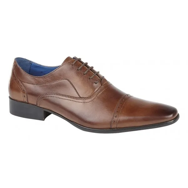 Roamers JONTY Mens Leather Oxford Semi Brogues Burnished Tan sold by Shuperb
