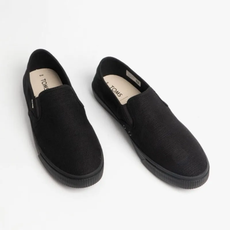TOMS BAJA Mens Slip On Canvas Shoes Black on Black sold by Shuperb