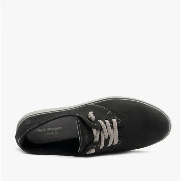 Hush Puppies EVERYDAY Womens Leather Casual Lace-up Shoes Black sold by Shuperb product image thumbnail 4