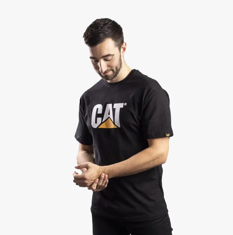 CAT TRADEMARK LOGO Mens Cotton T-Shirt Black sold by Shuperb