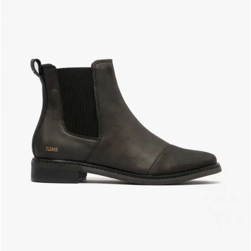 TOMS CHARLIE Womens Leather Boots Black sold by Shuperb