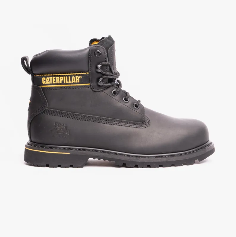 CAT HOLTON S3 Mens Leather Safety Boots Black made by Caterpillar