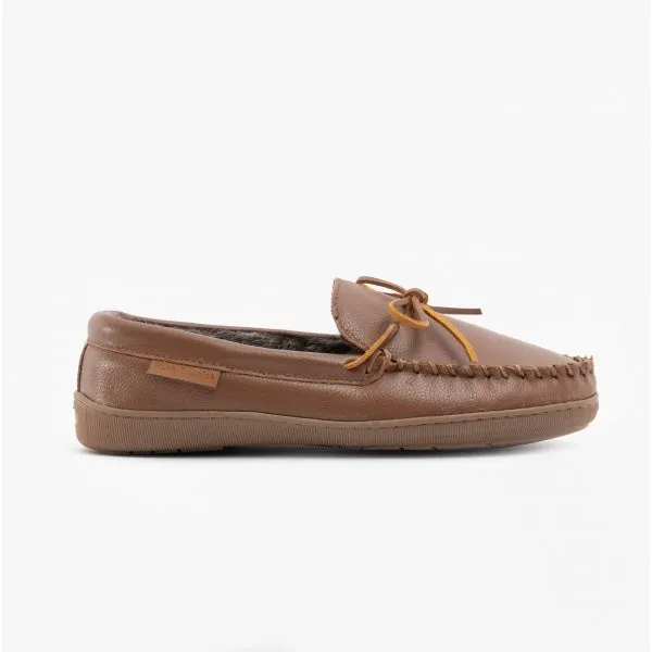 Hush Puppies ACE Mens Leather Moccasin Slippers Tan sold by Shuperb