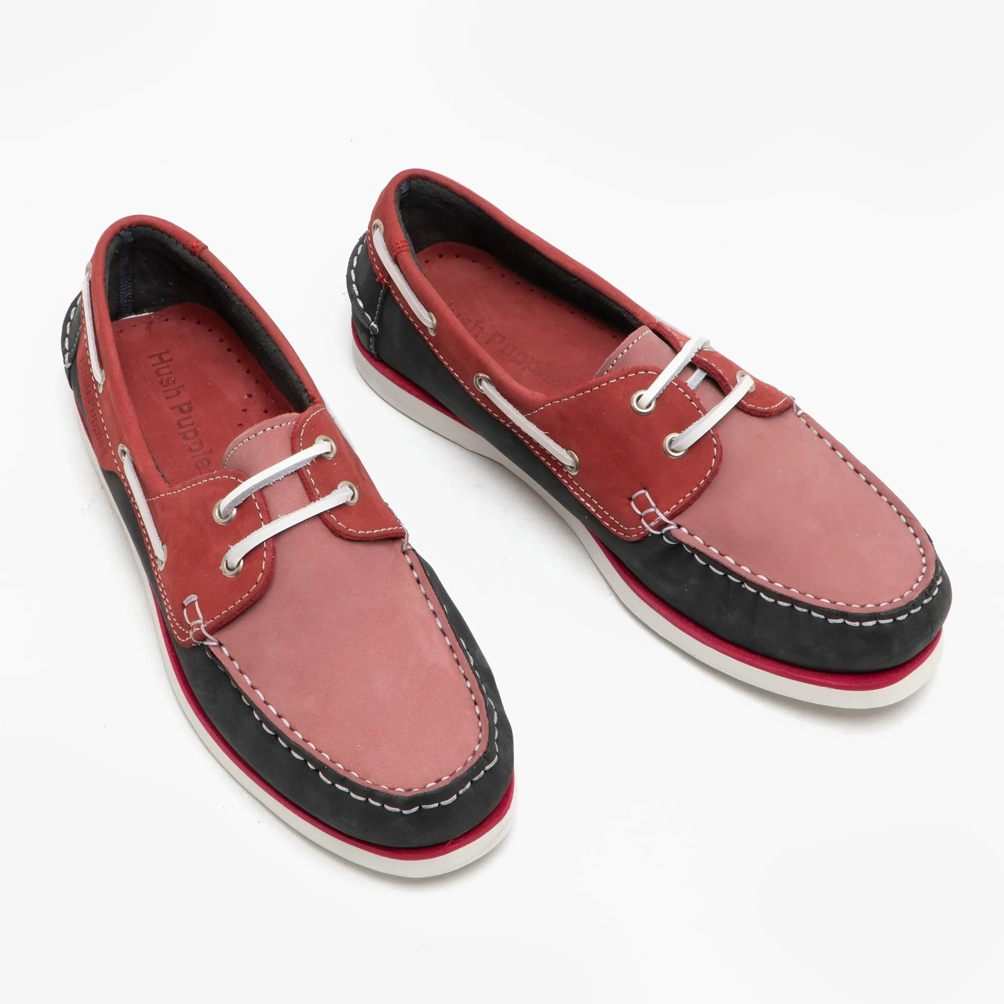Hush Puppies HATTIE Womens Nubuck Deck Shoes Pink/Red/Navy sold by Shuperb product image thumbnail 2