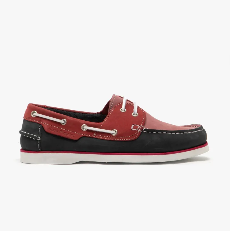Hush Puppies HATTIE Womens Nubuck Deck Shoes Pink/Red/Navy sold by Shuperb