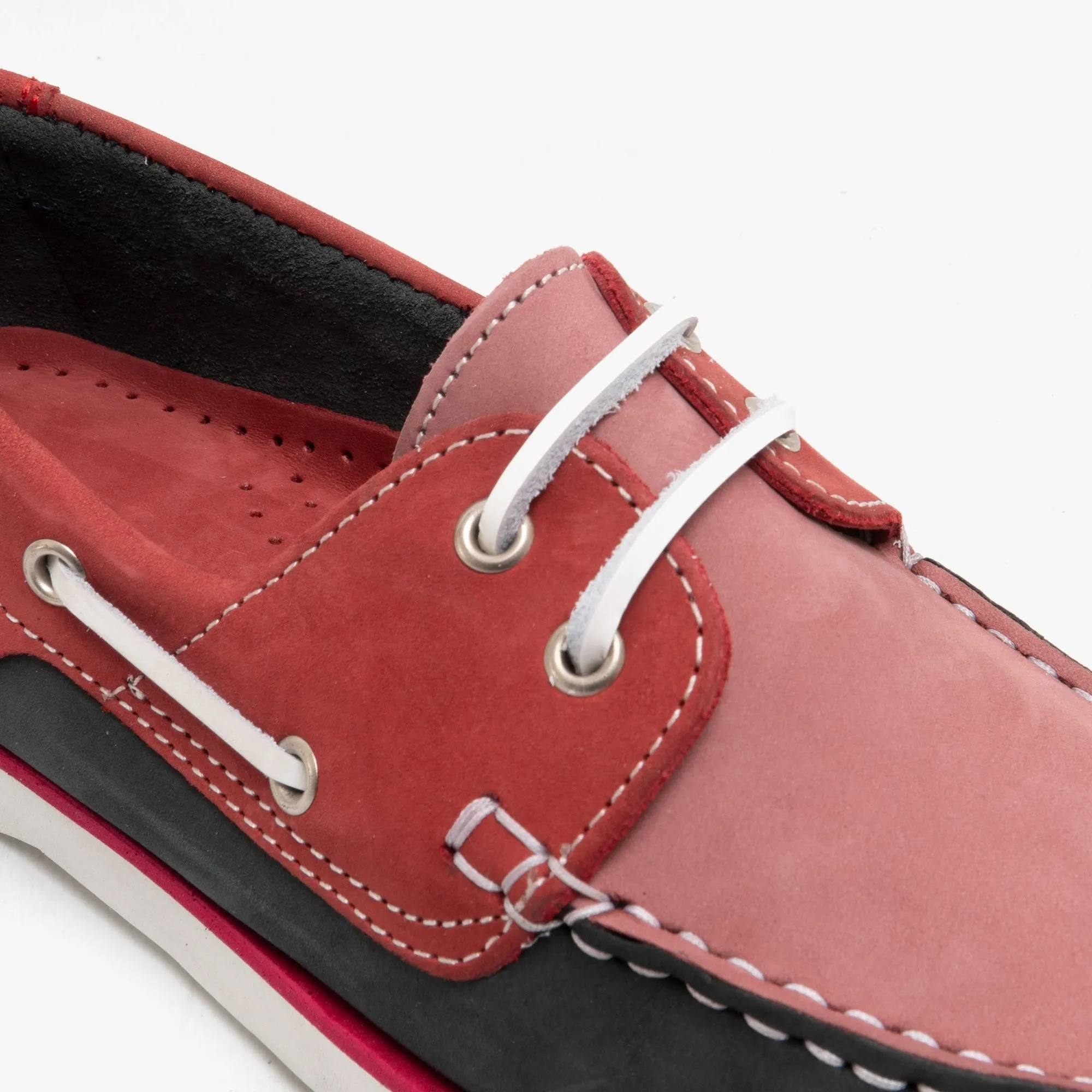 Hush Puppies HATTIE Womens Nubuck Deck Shoes Pink/Red/Navy sold by Shuperb product image thumbnail 5