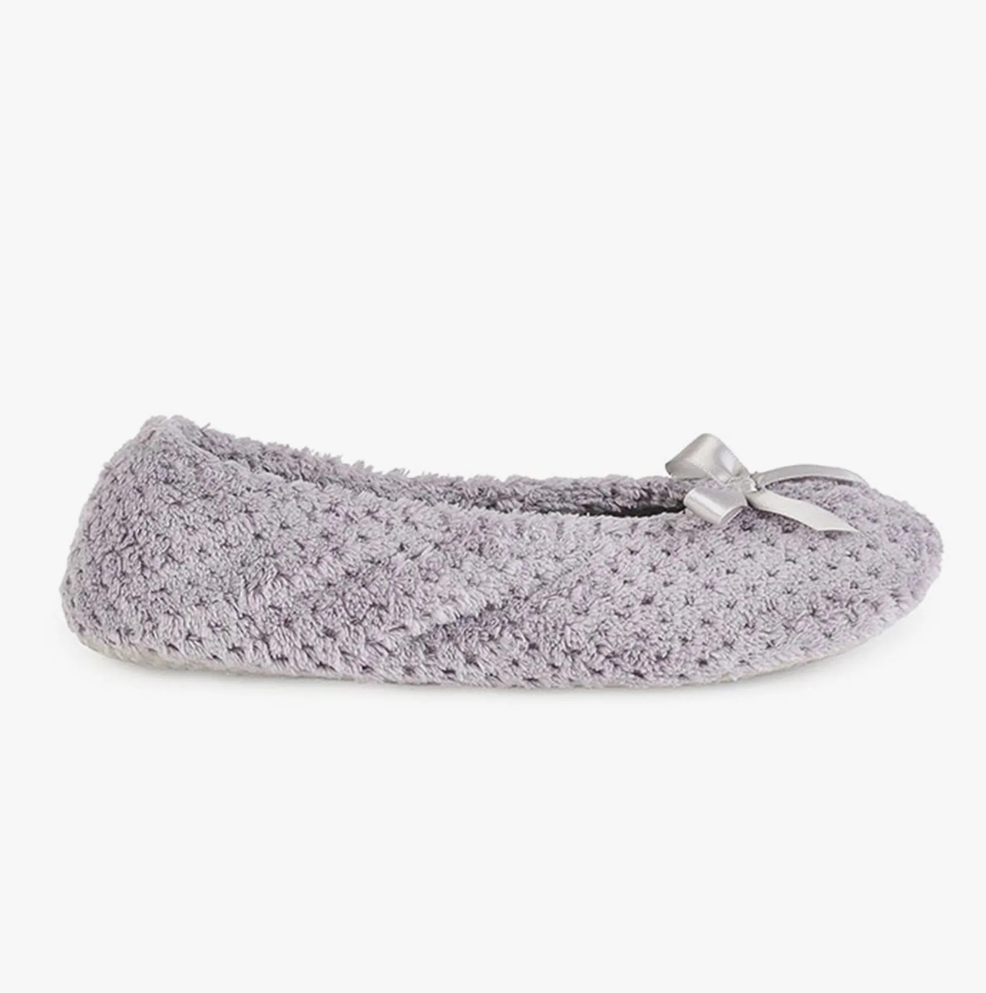 Totes Isotoner POPCORN BALLET Womens Ballerina Slippers Pale Grey sold by Shuperb