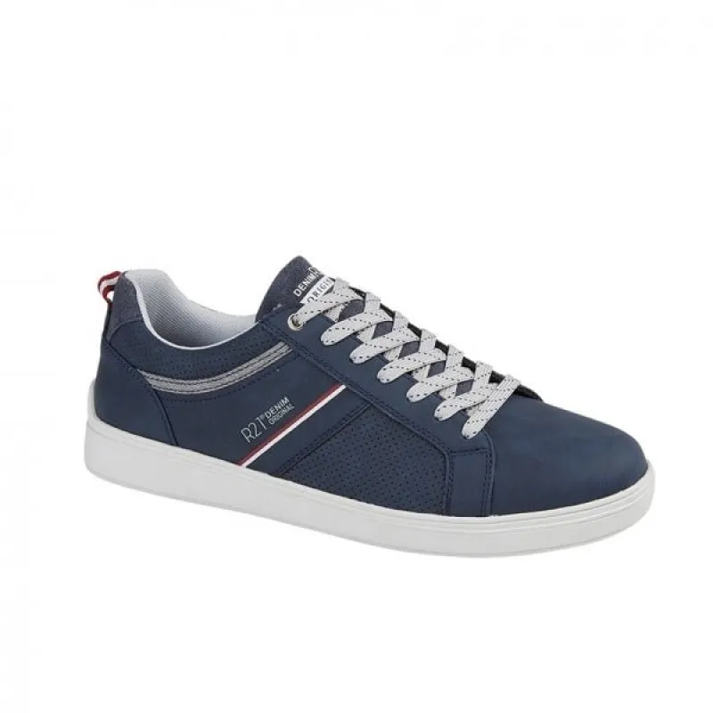 M887C Mens Lace-Up Canvas Low Top Trainers Navy sold by Shuperb