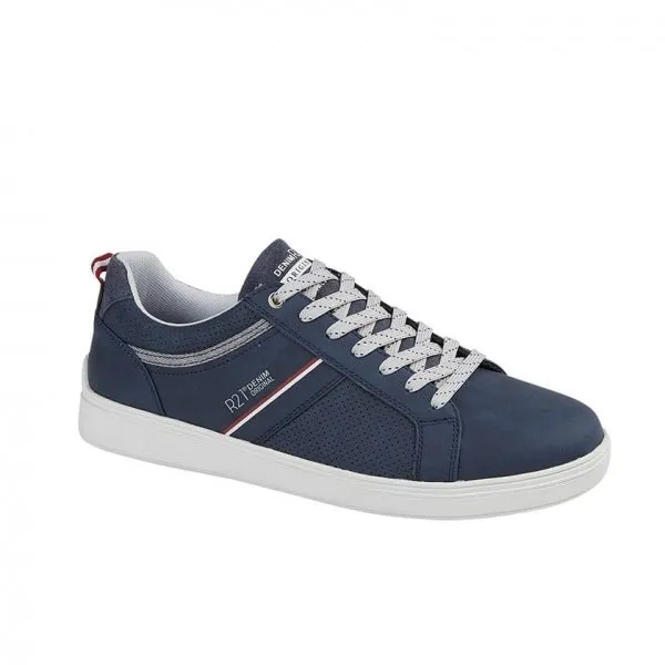 M887C Mens Lace-Up Canvas Low Top Trainers Navy sold by Shuperb