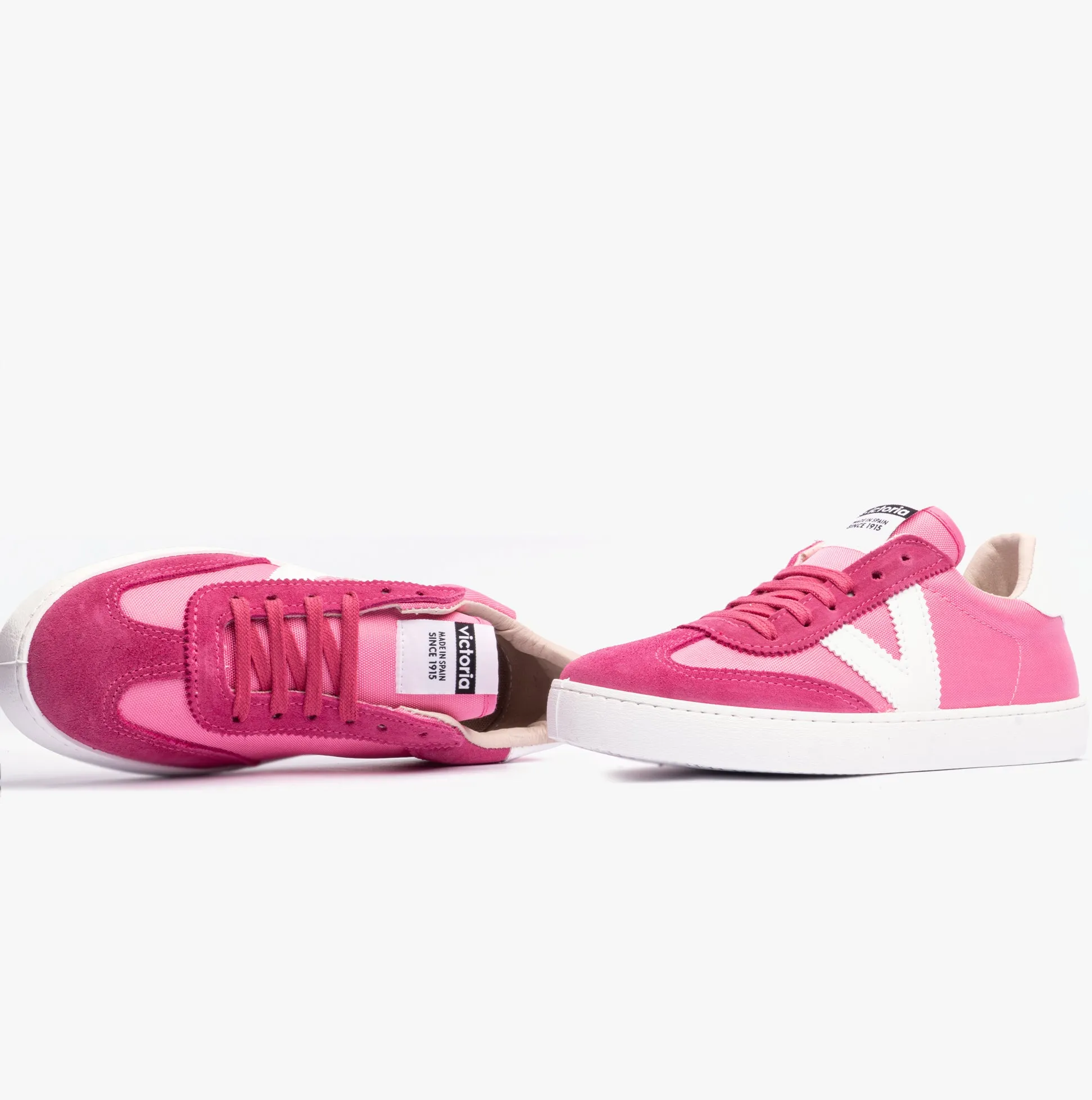 Victoria BERLIN SPLIT LEATHER & NYLON Womens Trainers Fucsia sold by Shuperb product image thumbnail 2