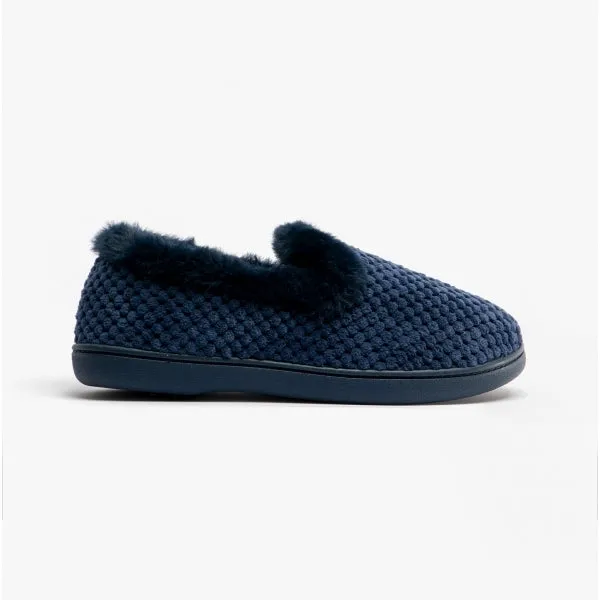 Padders MISHA Womens (EE Fit) Full Slippers Navy Popcorn sold by Shuperb