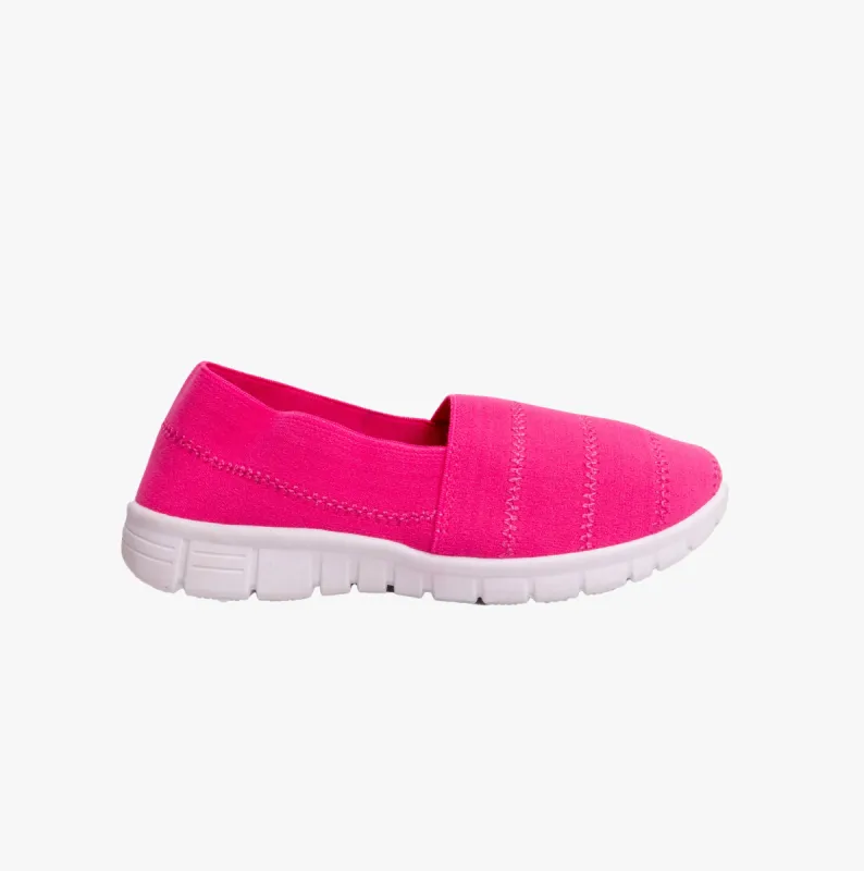 Shumo NADIA Girls Slip-On Casual Trainers Fuchsia made by Shuperb