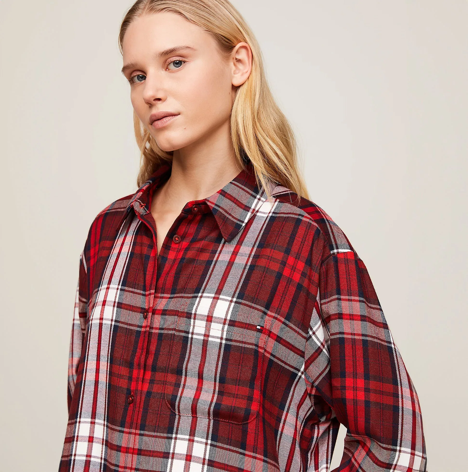 Tommy Hilfiger SHIRT NIGHTDRESS Womens Loungewear Women Apparel Plaid Red sold by Shuperb product image thumbnail 3