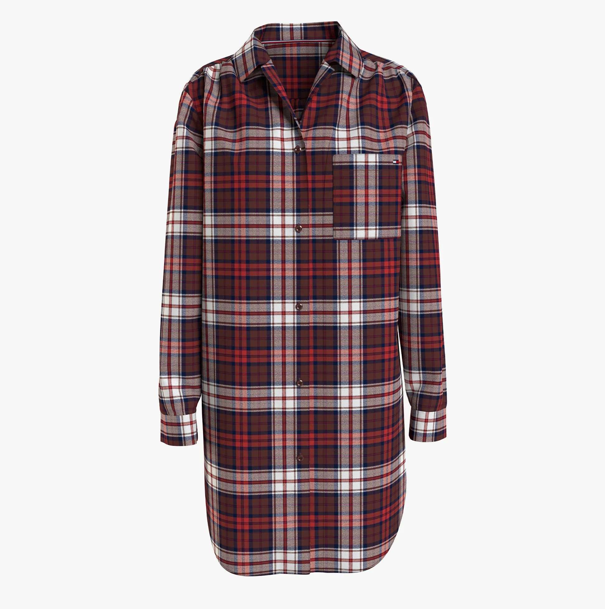 Tommy Hilfiger SHIRT NIGHTDRESS Womens Loungewear Women Apparel Plaid Red sold by Shuperb
