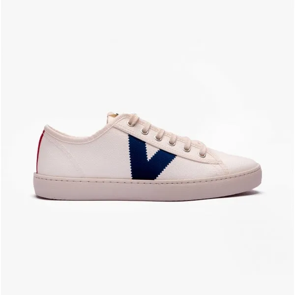 BERLIN ECO CONTRAST CANVAS Womens Trainers White/Blue sold by Shuperb