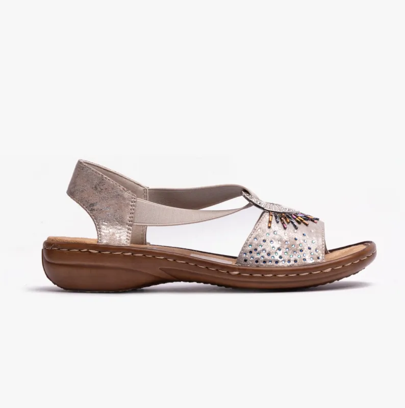 Rieker 60880-90 Womens Sandals Metallic sold by Shuperb