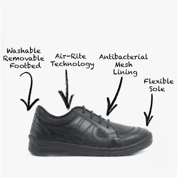 Start-Rite YOYO Boys Leather Lace Up School Shoes Black sold by Shuperb