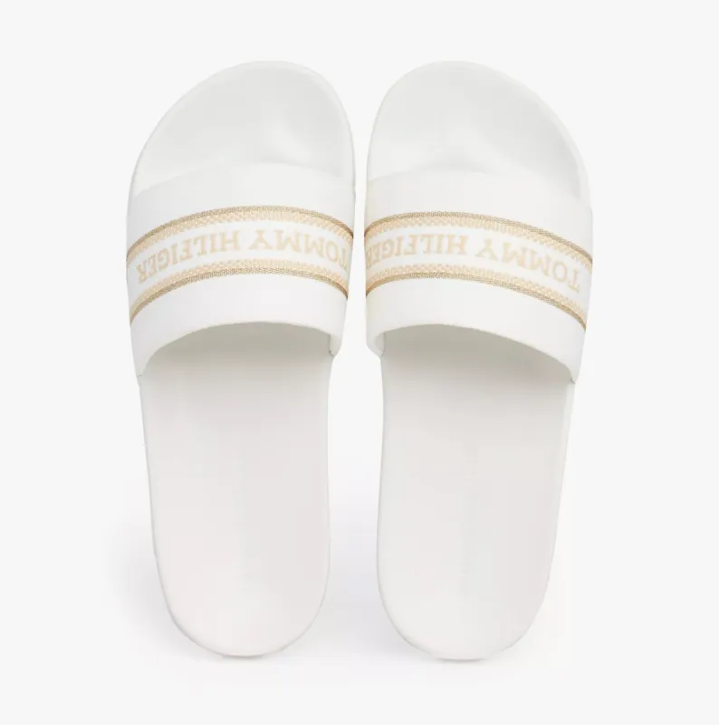 HILFIGER POOLSLIDE Womens Slides Ecru made by Tommy Hilfiger