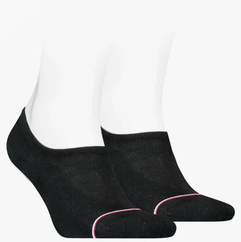 2 Pack Mens Invisible Socks Black made by Tommy Hilfiger
