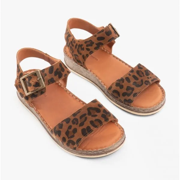 ELLIE Ladies Suede Sandals Leopard sold by Shuperb product image thumbnail 3