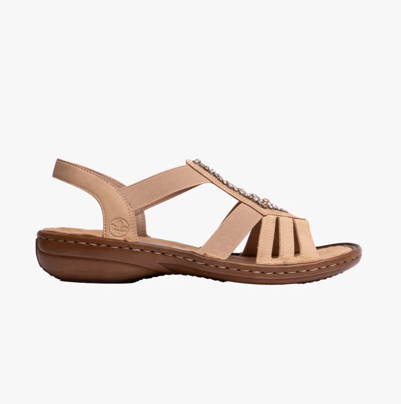 Rieker 60803-20 Womens Sandals Brown sold by Shuperb