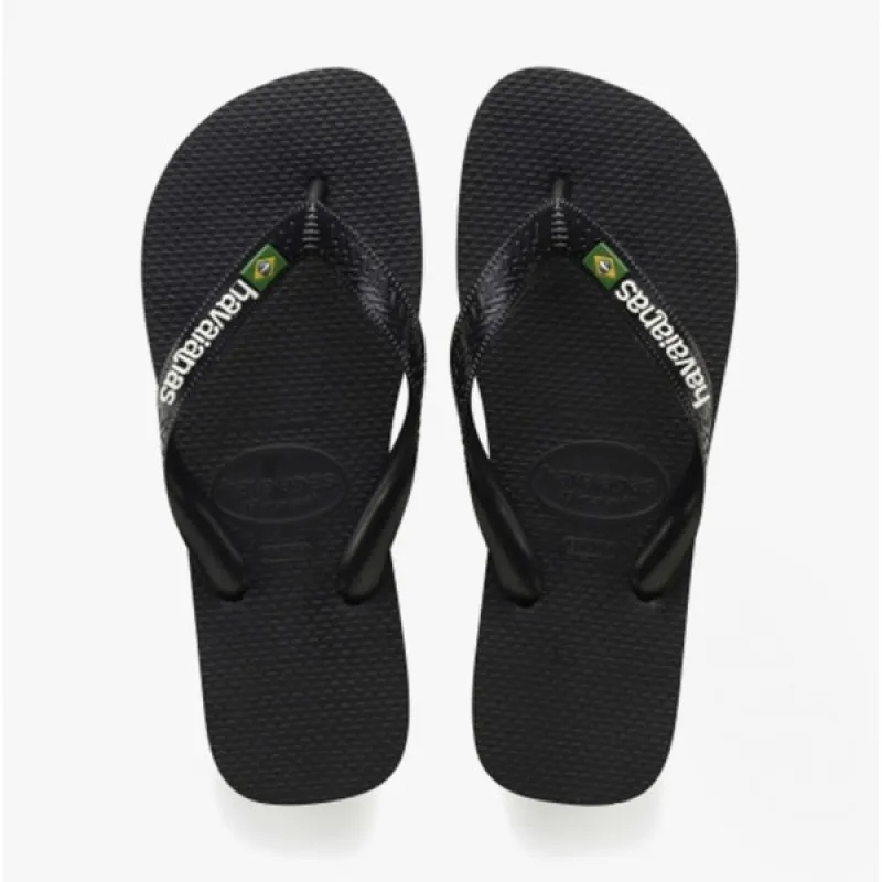 Havaianas HAV BRASIL LOGO Mens Flip Flops Black sold by Shuperb