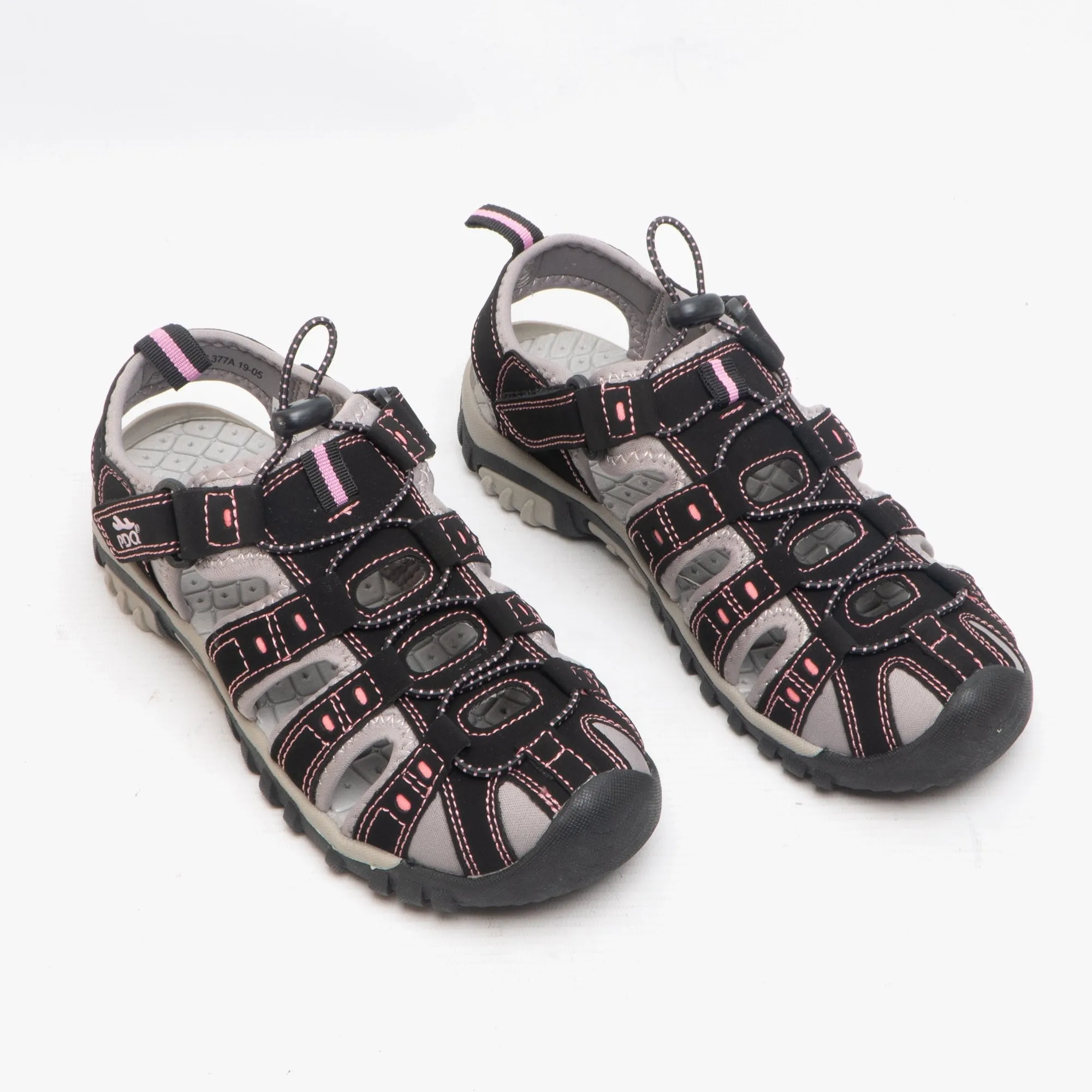 PDQ SASHA Womens Toggle & Velcro Summer Trail Sandals Black/Pink sold by Shuperb product image thumbnail 2