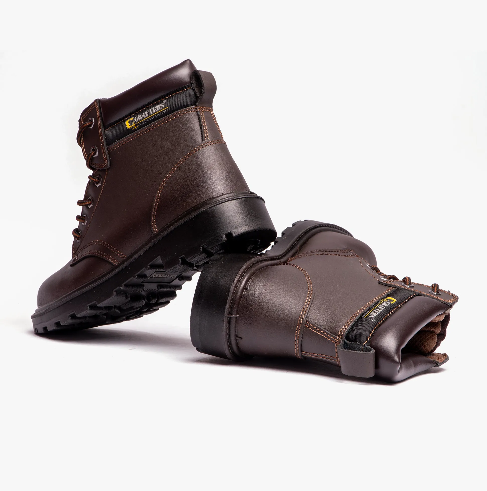 Grafters APPRENTICE Unisex Leather Safety Boots Brown sold by Shuperb product image thumbnail 5