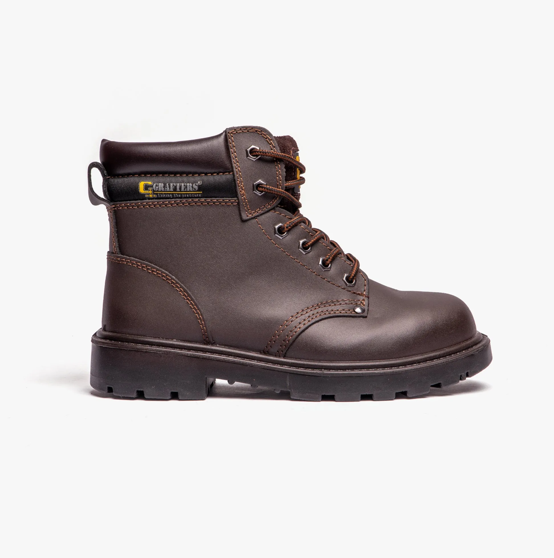 Grafters APPRENTICE Unisex Leather Safety Boots Brown sold by Shuperb