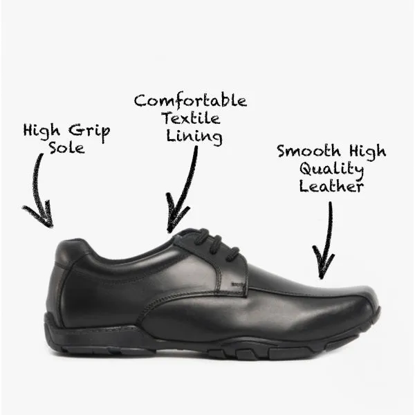 Hush Puppies VINCENTE Boys Leather Derby School Shoes Black sold by Shuperb