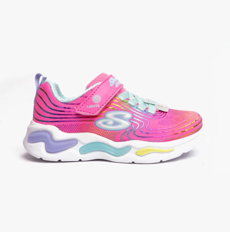 Skechers 302338L/PKMT WAVY BEAMS Girls Sport Pink/Multi sold by Shuperb