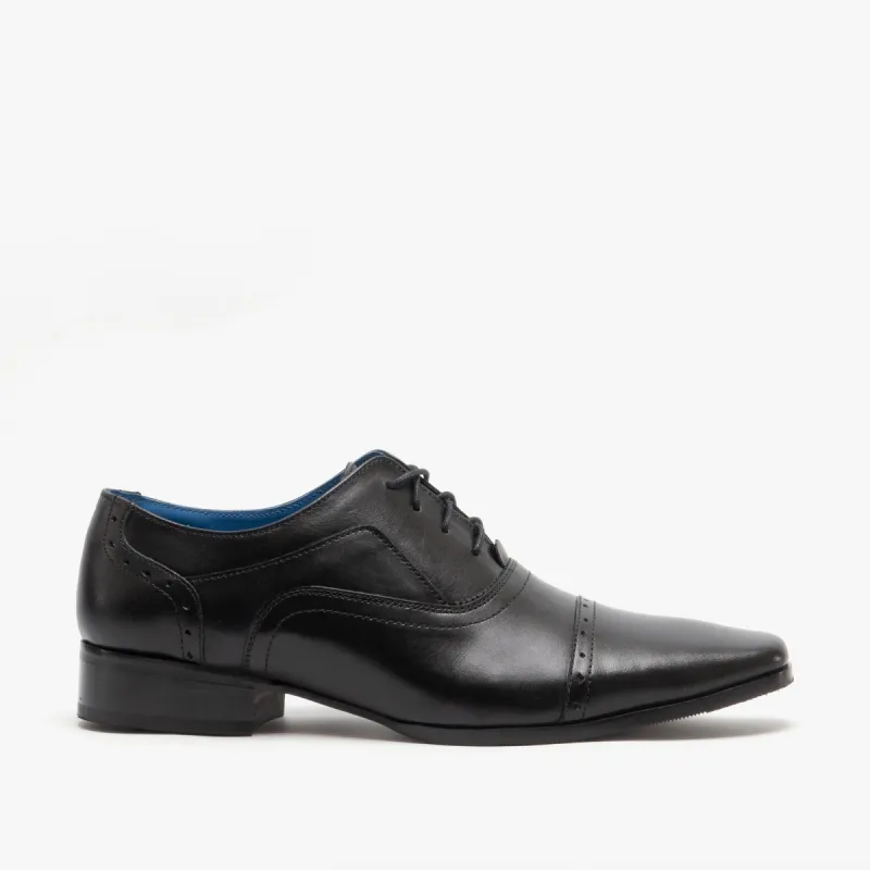 Roamers JONTY Mens Leather Capped Oxford Shoes Black sold by Shuperb