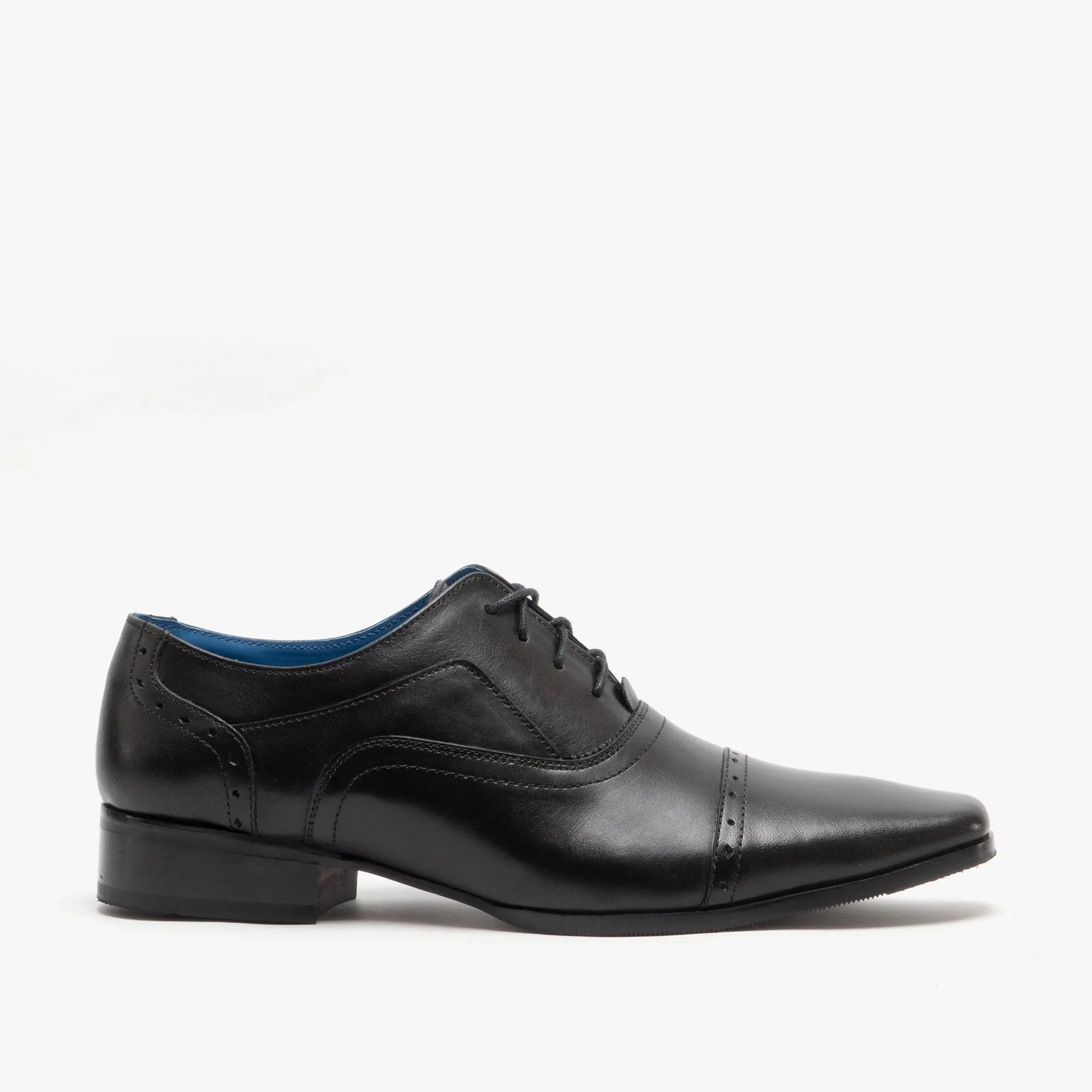 Roamers JONTY Mens Leather Capped Oxford Shoes Black sold by Shuperb