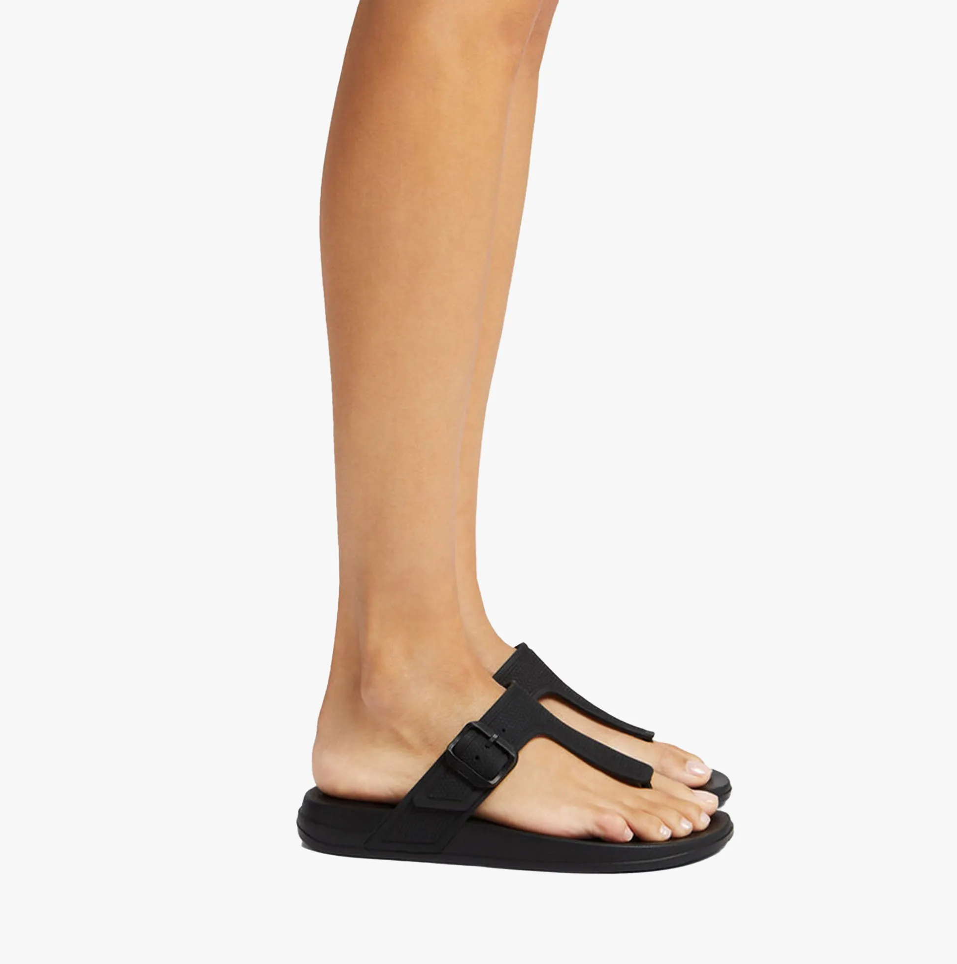FitFlop iQUSHION ADJUSTABLE BUCKLE Womens Toe Post Sandals All Black sold by Shuperb product image thumbnail 2