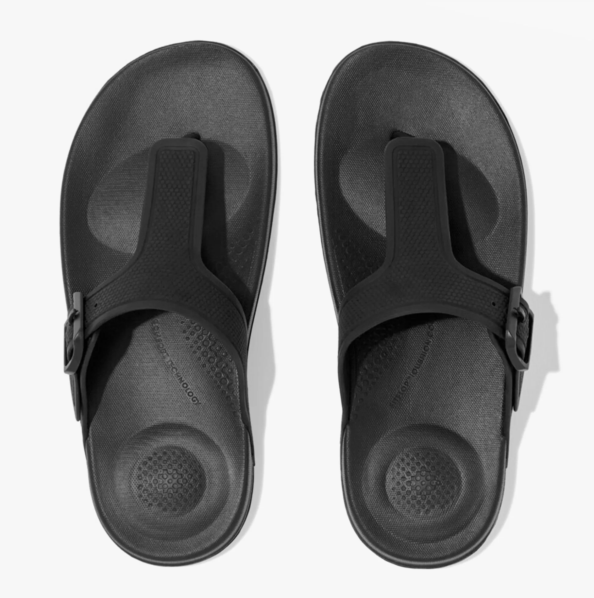 FitFlop iQUSHION ADJUSTABLE BUCKLE Womens Toe Post Sandals All Black sold by Shuperb product image thumbnail 3