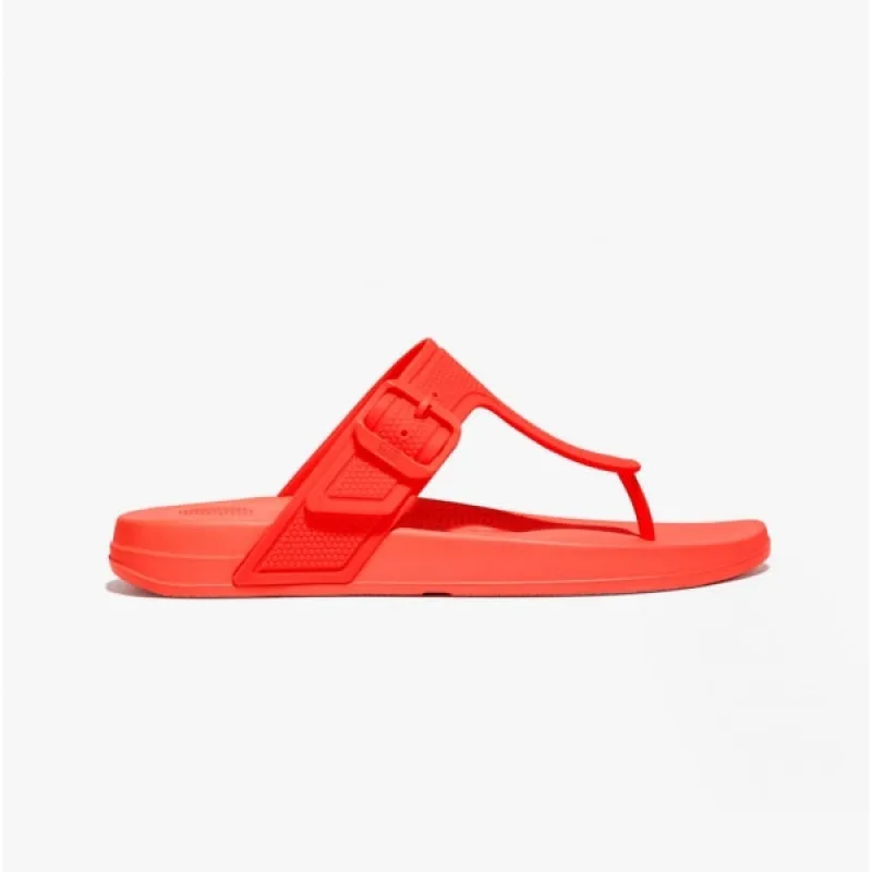 FitFlop iQUSHION ADJUSTABLE Womens Buckle Flip-Flops Neon Orange sold by Shuperb