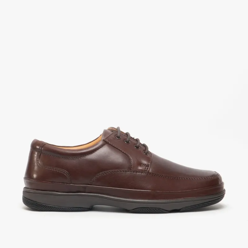 Roamers PERCY Mens Wide Fit Leather Smart Shoes Brown made by Shuperb