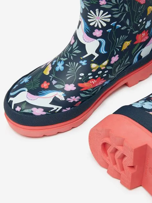 Joules JNR WELLY PRINT Girls Wellies Navy Horse sold by Shuperb product image thumbnail 2