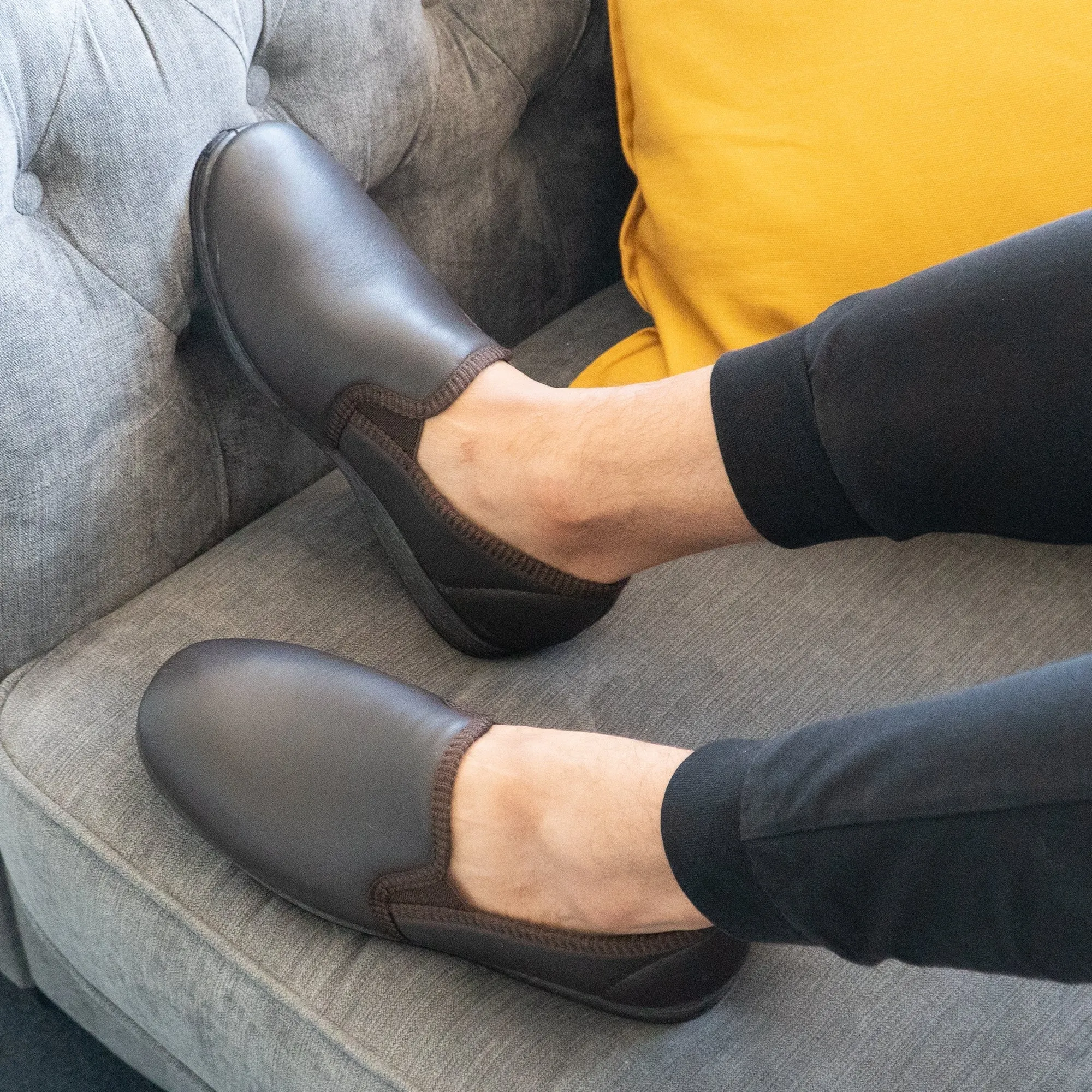 Sleepers HADLEY Mens Leather Slippers Brown sold by Shuperb product image thumbnail 2