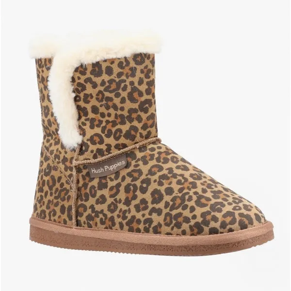 Hush Puppies ASHLEIGH Womens Suede Boot Slippers Leopard Print sold by Shuperb product image thumbnail 2