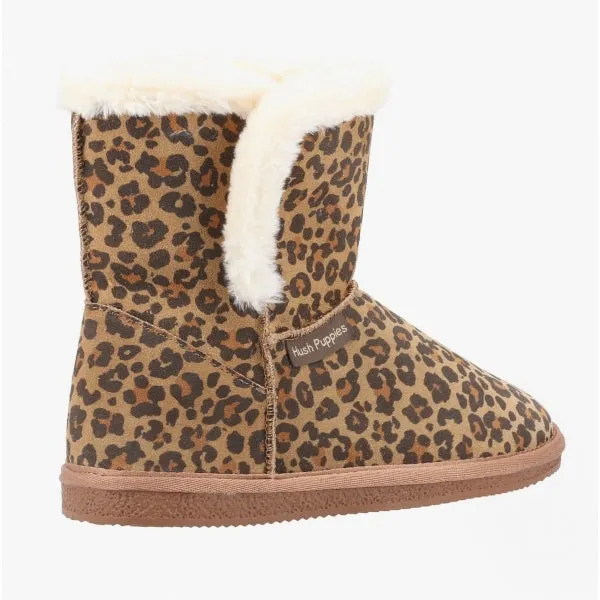 Hush Puppies ASHLEIGH Womens Suede Boot Slippers Leopard Print sold by Shuperb product image thumbnail 4