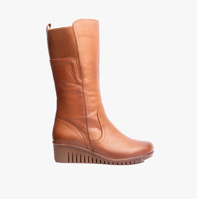 FITZGERALD Womens Tall Boots Tan made by Shuperb