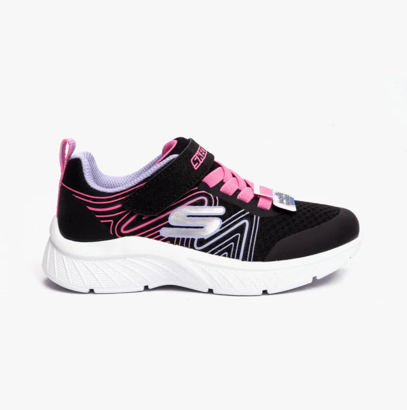 Skechers 303535L/BKMT MICROSPEC PLUS - SWIRL SWEET Girls Sport Black/Multi sold by Shuperb