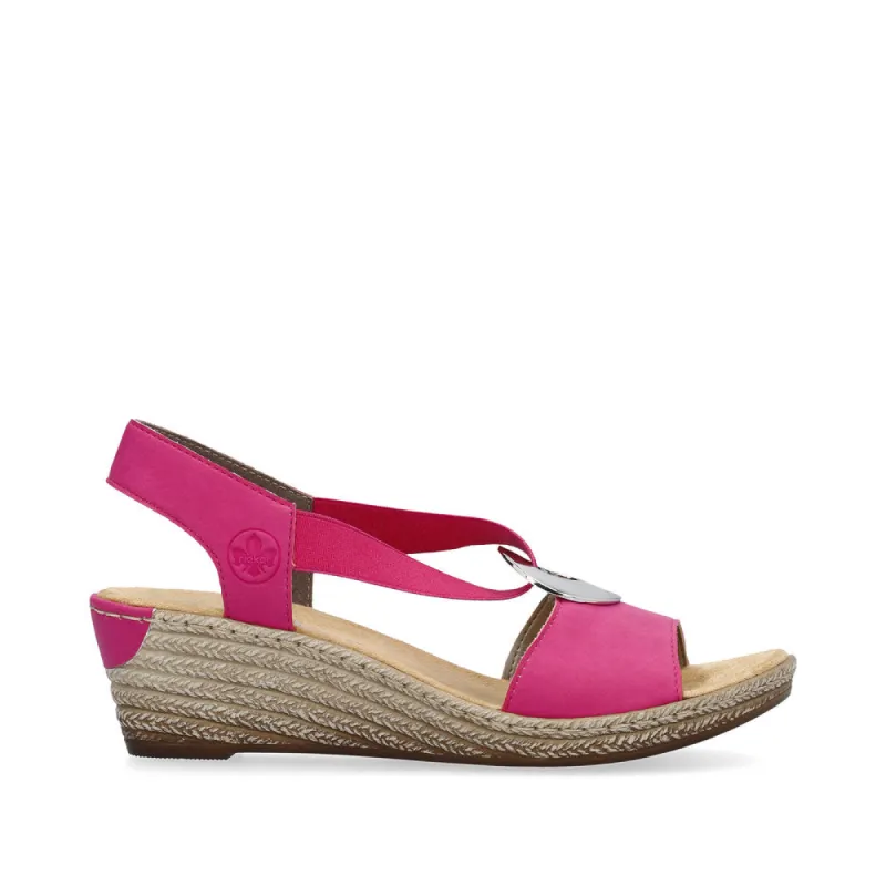 Rieker 624H6-32 Womens Sandals Pink sold by Shuperb
