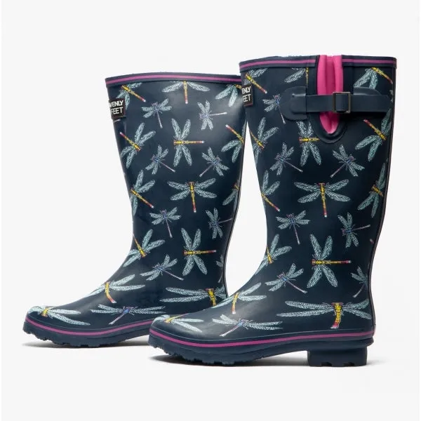 FIREFLY Ladies Rubber Tall Wellies Navy/Pink Dragonfly sold by Shuperb product image thumbnail 5