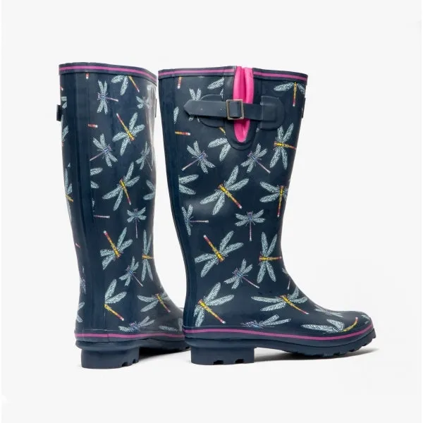 FIREFLY Ladies Rubber Tall Wellies Navy/Pink Dragonfly sold by Shuperb product image thumbnail 3
