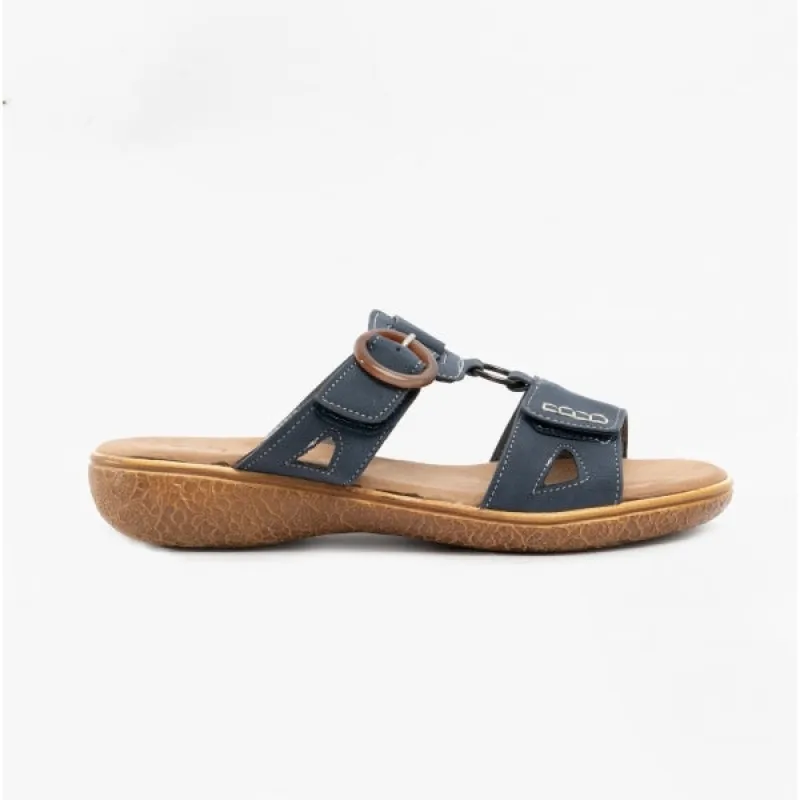 Dr Keller JACKIE Womens Slip-On Sandals Navy sold by Shuperb