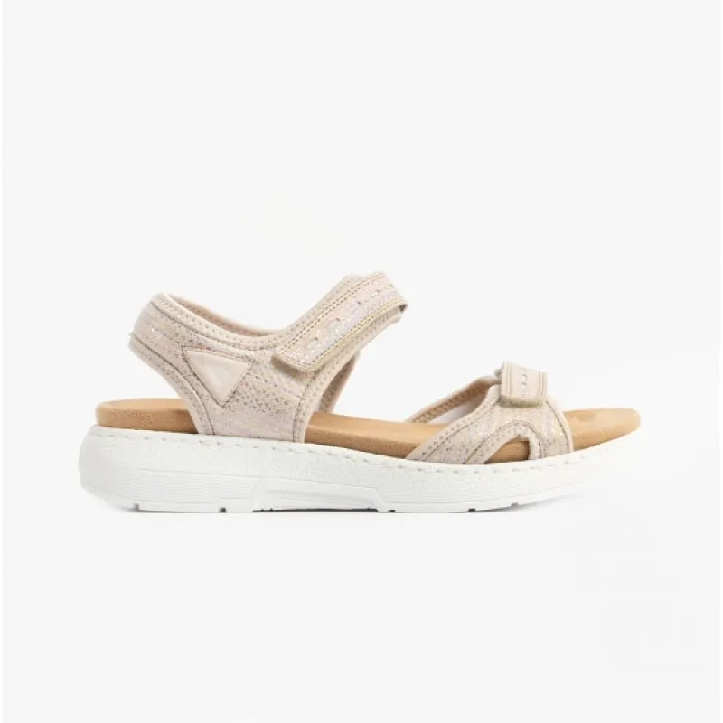 Rieker V8177-90 Womens Sandals Beige multi sold by Shuperb